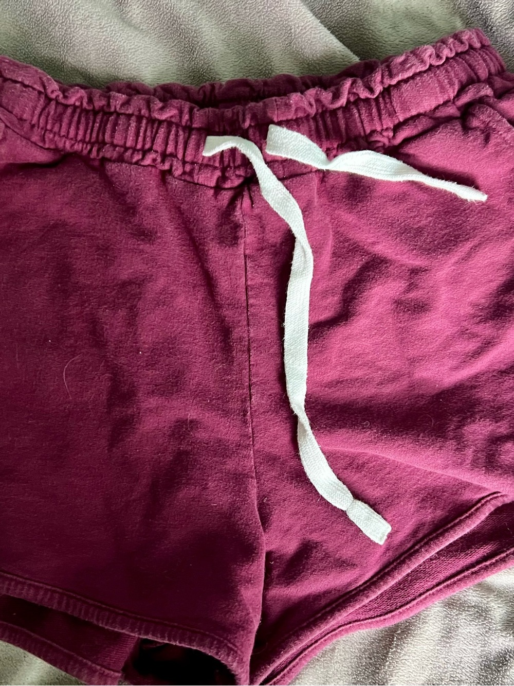 L'URV Maroon Drawstring Athletic Shorts with White Tie